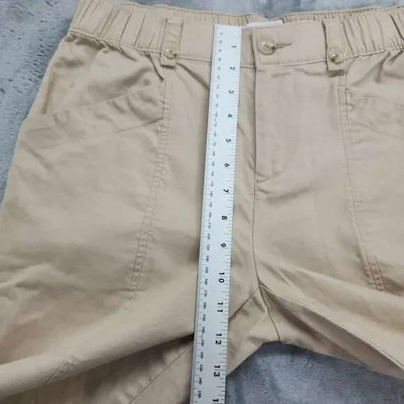 Liz Claiborne Pants‎ Womens 4 Tan Khaki Cotton Lyocell Lightweight Crop Capri - Picture 7 of 10
